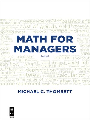 cover image of Math for Managers